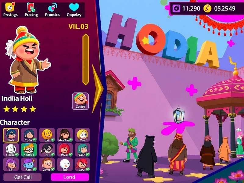 Among Us Indian Extravaganza gameplay screenshot showing Indian-themed characters and settings